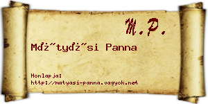 Mátyási Panna névjegykártya